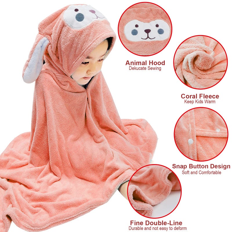 Visen Premium Hooded Towel for Kids,-28Ã—55 INCH Large Size Kids Bath Towel,Ultra Soft Hooded Towel Wrap for Boys Girls - Image 3