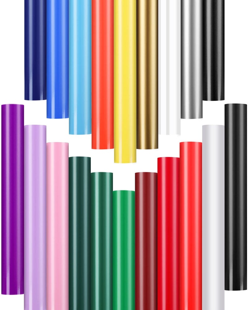 Sooez Permanent Vinyl - 20Pack Adhesive Vinyl Sheets Assorted Colors, Permanent Bundle, 12" x 11.8" Waterproof Outdoor Perfect for Home Decor Car Decal Sticker - Image 1