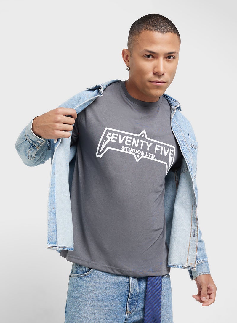 Seventy Five Graphic Print Oversized T-Shirt - Image 1