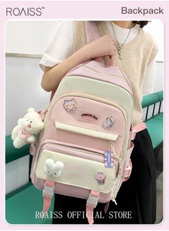 roaiss 5-Piece Set of Backpack Fashion Women's New Oxford Cloth Backpack Junior High School School Student Bag  - Image 2