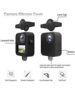 KASTWAVE Camcorder Silicone Protective Sleeve Cover for GoPro MAX Panoramic Sports , Soft Silicone Lens Cover Shell Replacement Accessory with Adjustable Lanyard, for Max Camera Body  - Image 3