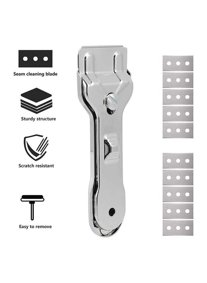 SYOSI مكشطة زجاج، 2 قطعة مكشطة نوافذ مزيل طلاء ملصقات السيارات مزيل لاصق أدوات تنظيف لمجموعات الزجاج والسيراميك والطهي بالتحريض - Image 2