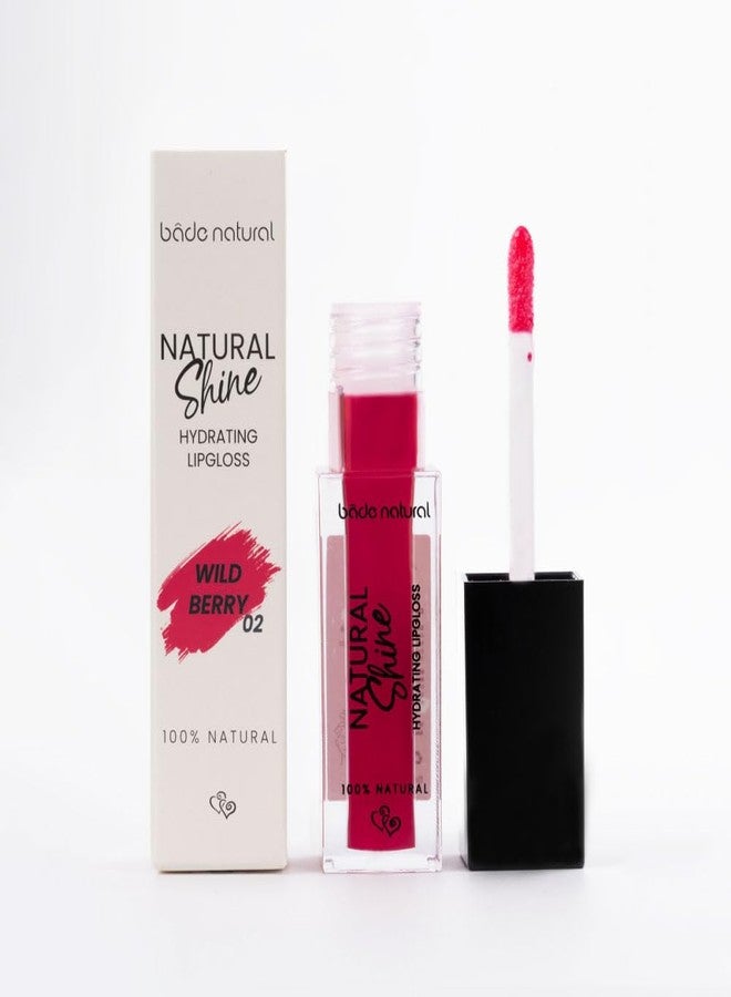 Bade Natural Hydrating Lip Gloss – Wild Berry 02 | Moisturizing Shine, Smooth Non-Sticky Finish, Sheer Buildable Berry Tint, Everyday Lip Color - Image 1