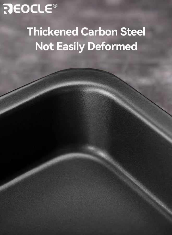 ريوكل صينية خبز براوني من الصلب الكربوني المربع غير لاصقة مع مقابض عريضة غير قابلة للانزلاق آمنة للفرن حتى أداة خبز المطبخ لتوزيع الحرارة للخبازين المنزليين والطهاة المحترفين (8 بوصة) - Image 2