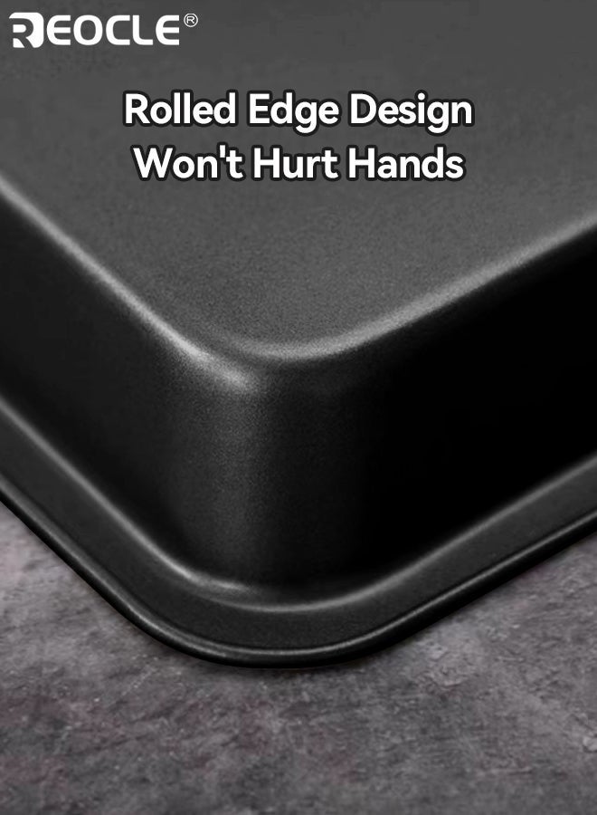 ريوكل صينية خبز براوني من الصلب الكربوني المربع غير لاصقة مع مقابض عريضة غير قابلة للانزلاق آمنة للفرن حتى أداة خبز المطبخ لتوزيع الحرارة للخبازين المنزليين والطهاة المحترفين (8 بوصة) - Image 5