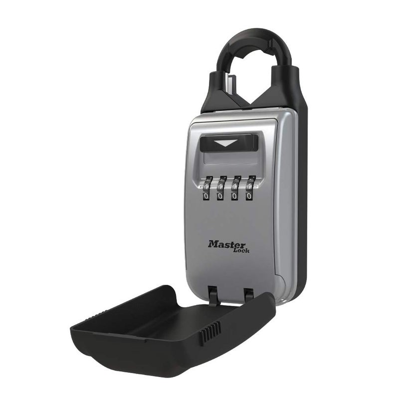 Master Lock Black Portable Key Lock Box with Adjustable Shackle, Set/Reset Combination for Tenants, Guests, Clients, Ideal for Realtors, Landlords or Property Managers, Holds 6 Keys, 5420EC - Image 1
