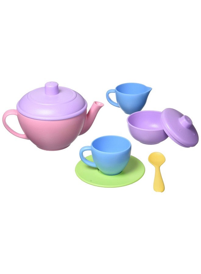 جرين تويز مجموعة شاي من جرين تويز، لون وردي - 17 قطعة، لعبة تظاهرية، تُنمي المهارات الحركية واللغة والتواصل. خالية من بيسفينول أ، والفثالات، وكلوريد متعدد الفينيل. آمنة للاستخدام في غسالة الأطباق، مصنوعة من بلاستيك مُعاد تدويره، صُنعت في الولايات المتحدة الأمريكية. - Image 2