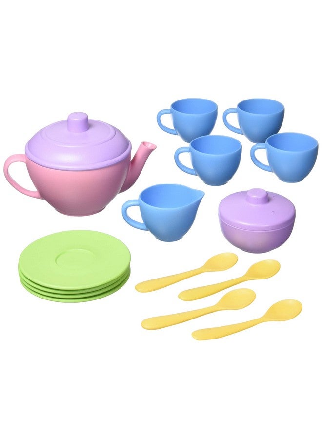 جرين تويز مجموعة شاي من جرين تويز، لون وردي - 17 قطعة، لعبة تظاهرية، تُنمي المهارات الحركية واللغة والتواصل. خالية من بيسفينول أ، والفثالات، وكلوريد متعدد الفينيل. آمنة للاستخدام في غسالة الأطباق، مصنوعة من بلاستيك مُعاد تدويره، صُنعت في الولايات المتحدة الأمريكية. - Image 1