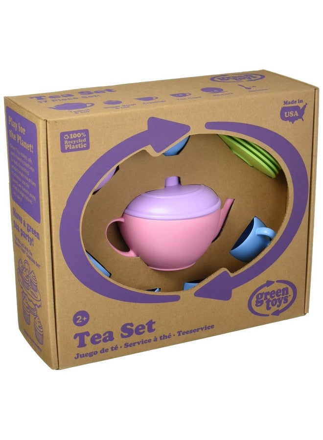 جرين تويز مجموعة شاي من جرين تويز، لون وردي - 17 قطعة، لعبة تظاهرية، تُنمي المهارات الحركية واللغة والتواصل. خالية من بيسفينول أ، والفثالات، وكلوريد متعدد الفينيل. آمنة للاستخدام في غسالة الأطباق، مصنوعة من بلاستيك مُعاد تدويره، صُنعت في الولايات المتحدة الأمريكية. - Image 3