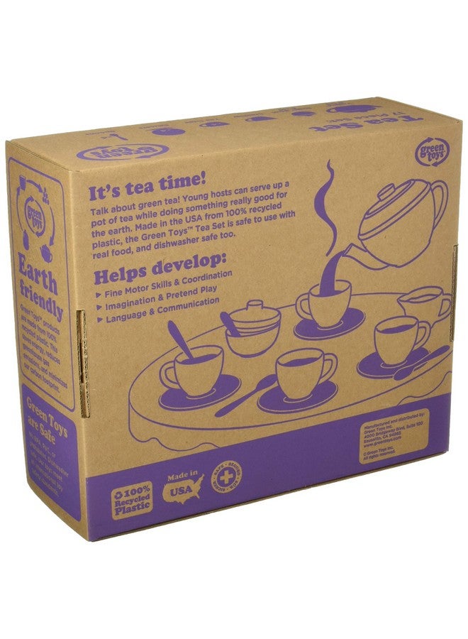 جرين تويز مجموعة شاي من جرين تويز، لون وردي - 17 قطعة، لعبة تظاهرية، تُنمي المهارات الحركية واللغة والتواصل. خالية من بيسفينول أ، والفثالات، وكلوريد متعدد الفينيل. آمنة للاستخدام في غسالة الأطباق، مصنوعة من بلاستيك مُعاد تدويره، صُنعت في الولايات المتحدة الأمريكية. - Image 4