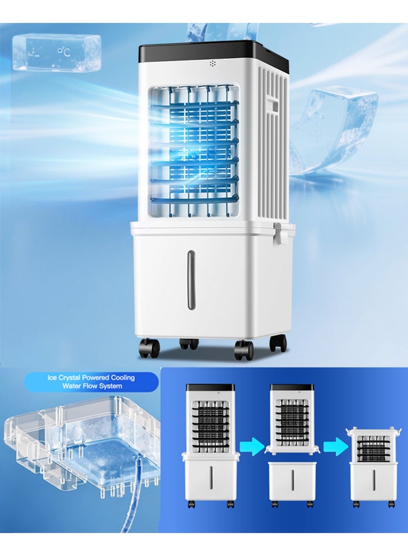 YY-Recheer Movable Water Air Cooler, Smart Remote Control Air Fan Cooler with 15L Detachable Water Tank, 7.5-hour Timer Fan with 3-Speed, Home Office Warehouse Cooling Appliances - Image 2