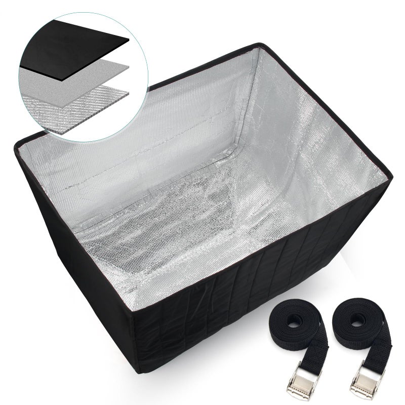 Winter Window Air Conditioner Cover Waterproof for Outside Unit Luxiv Freeze Protection Cover for Outdoor Window Ac Insulation Cover with 3 Layer Black 275Wx225Dx185H