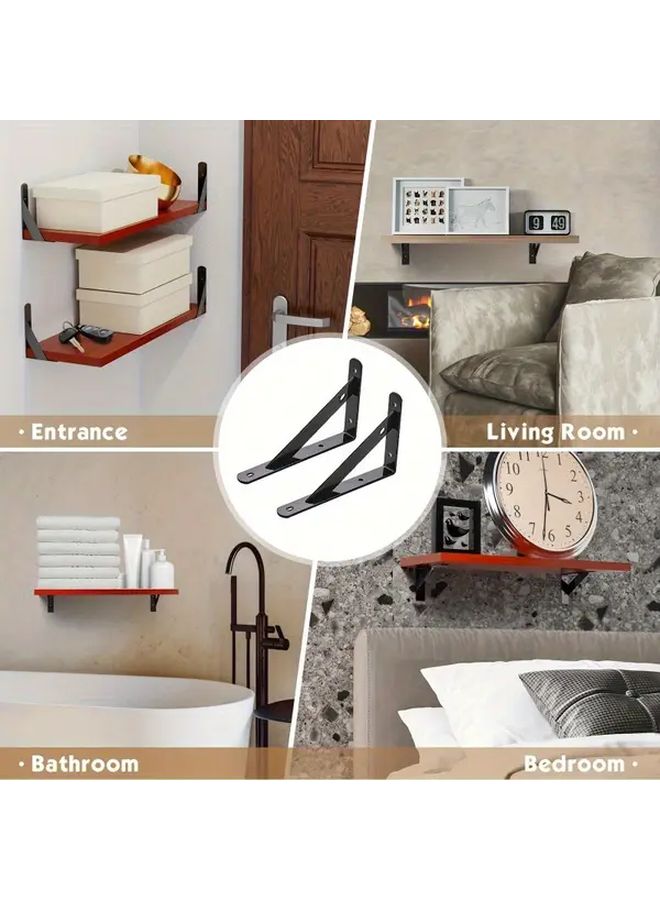 6 Inch 8 Piece Heavy Duty Shelf Bracket Set Wall Mounted L Bracket With Installation Screws - Image 3