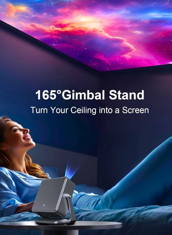 Projector [Auto Focus/Keystone & Gimbal Stand] with Android TV,700ANSI WiFi6 Bluetooth Native 1080P Projectors,4K Support Smart Movie Projector,Home Theater for Phone/TV Stick/HDMI/USB - Image 4