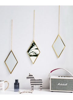 HD Wall Decoration Small Hanging Mirror with Golden Edge 1 Piece
