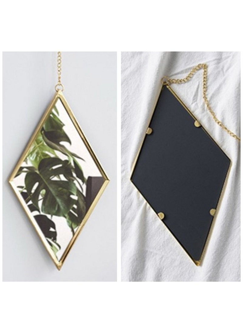 Generic - HD Wall Decoration Small Hanging Mirror with Golden Edge 1 Piece - Image 1