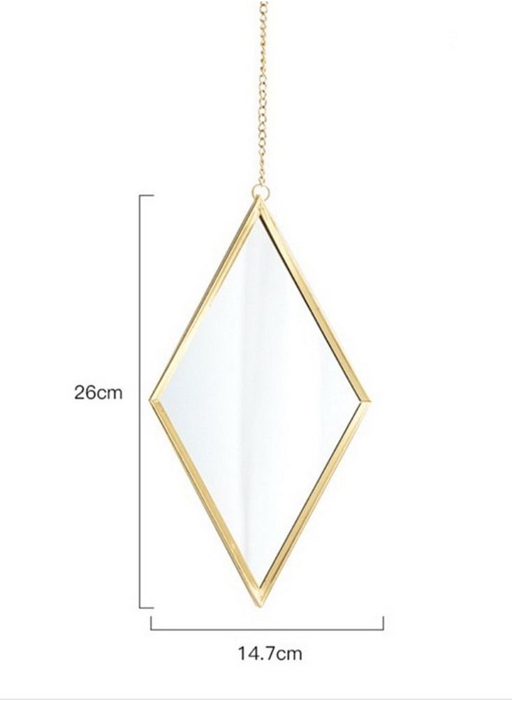 Generic - HD Wall Decoration Small Hanging Mirror with Golden Edge 1 Piece - Image 1