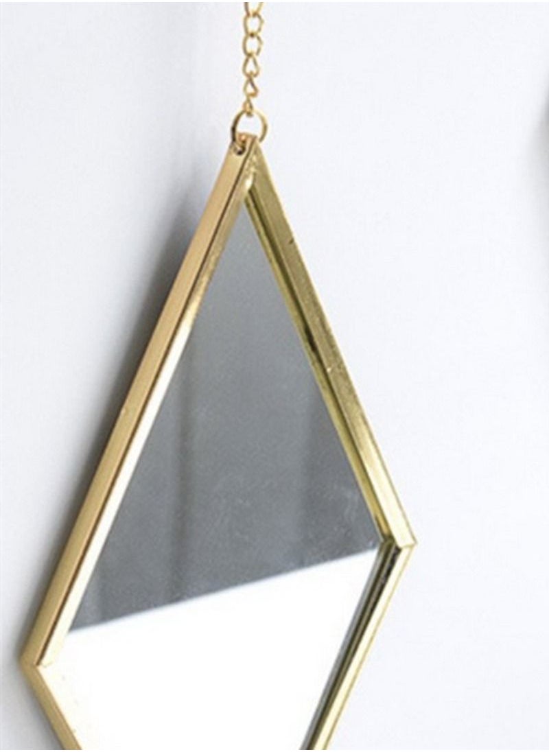 Generic - HD Wall Decoration Small Hanging Mirror with Golden Edge 1 Piece - Image 1