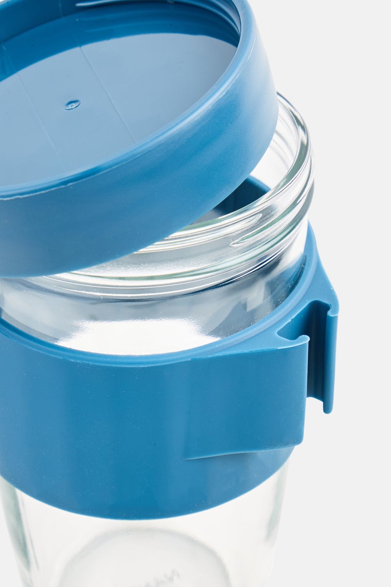 Glass Yogurt Cup With Plastic Spoon 480 ml, Transparent
