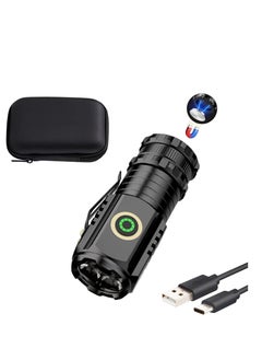 ZLH HITY Mini LED Flashlight Rechargeable USB C Charging, Small Flashlights Powerful Max 5000 Lumens with 5 Light Modes, Pocket Flashlight with Clip, Magnetic Flashlight for EDC ,Camping, Hiking,Emergency  - Image 1