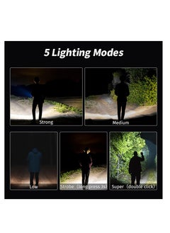 ZLH HITY Mini LED Flashlight Rechargeable USB C Charging, Small Flashlights Powerful Max 5000 Lumens with 5 Light Modes, Pocket Flashlight with Clip, Magnetic Flashlight for EDC ,Camping, Hiking,Emergency  - Image 2