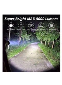 ZLH HITY Mini LED Flashlight Rechargeable USB C Charging, Small Flashlights Powerful Max 5000 Lumens with 5 Light Modes, Pocket Flashlight with Clip, Magnetic Flashlight for EDC ,Camping, Hiking,Emergency  - Image 3