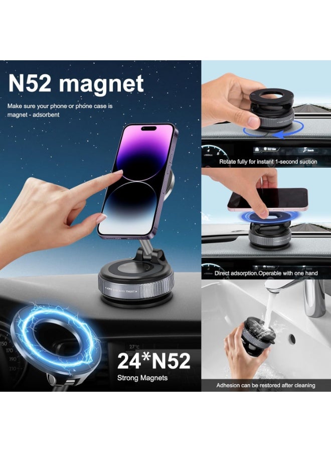 Trendify Trendify 360° Magnetic Phone Holder for Car | Strong Suction Mount with MagSafe Support | Universal Dashboard & Windshield Mobile Stand for iPhone & All Smartphones (K007) - Image 3