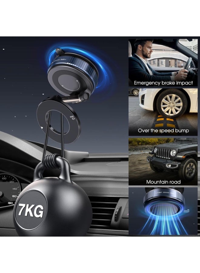 Trendify Trendify 360° Magnetic Phone Holder for Car | Strong Suction Mount with MagSafe Support | Universal Dashboard & Windshield Mobile Stand for iPhone & All Smartphones (K007) - Image 5