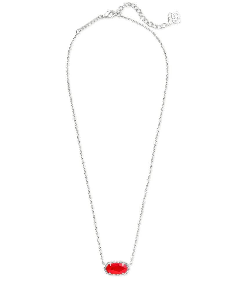 Kendra Scott قلادة كندرا سكوت إليسا للنساء، مجوهرات عصرية، مطلية بالروديوم، وهم أحمر - Image 2