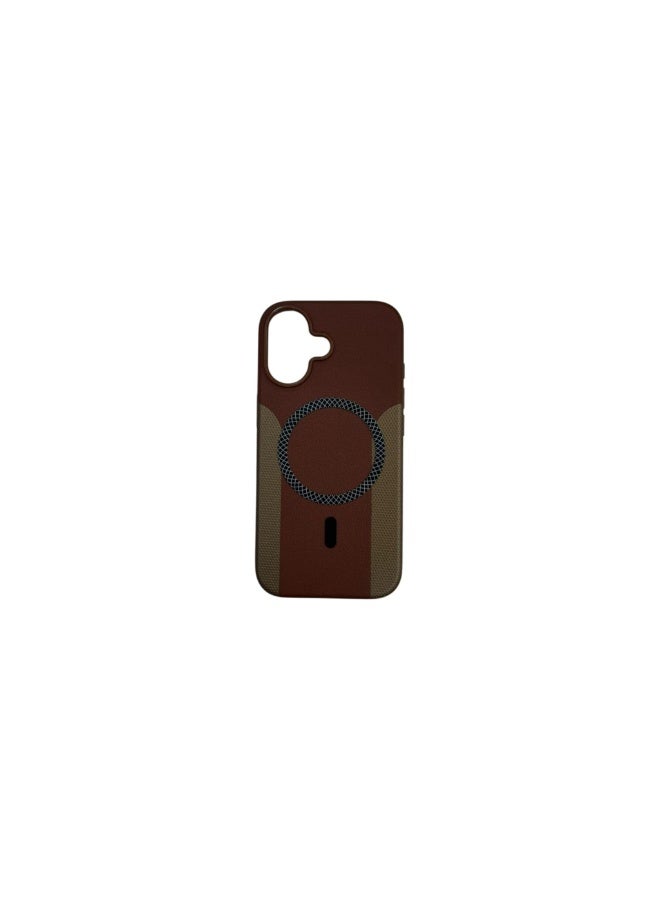 Maxora iPhone 16 Leather Case Magsafe, Brown - Image 1