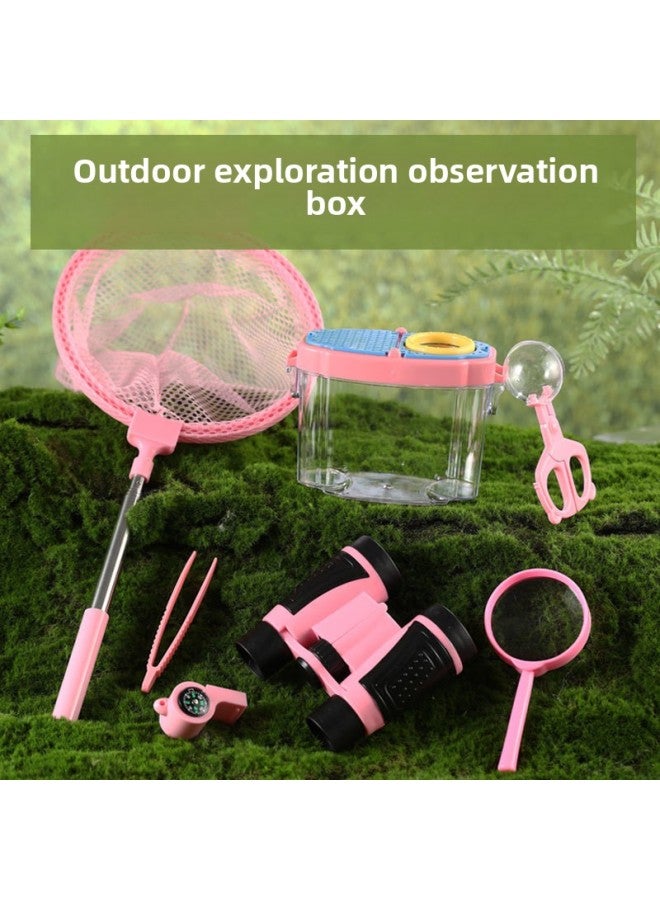 Outdoor Exploration Magnifier Children Insect Collector Collection Box Capture Tool erfly Net Cage Insect Observation Box-Specifications:Metal Mesh Bag Coffee Color 【retractable】  - Image 5