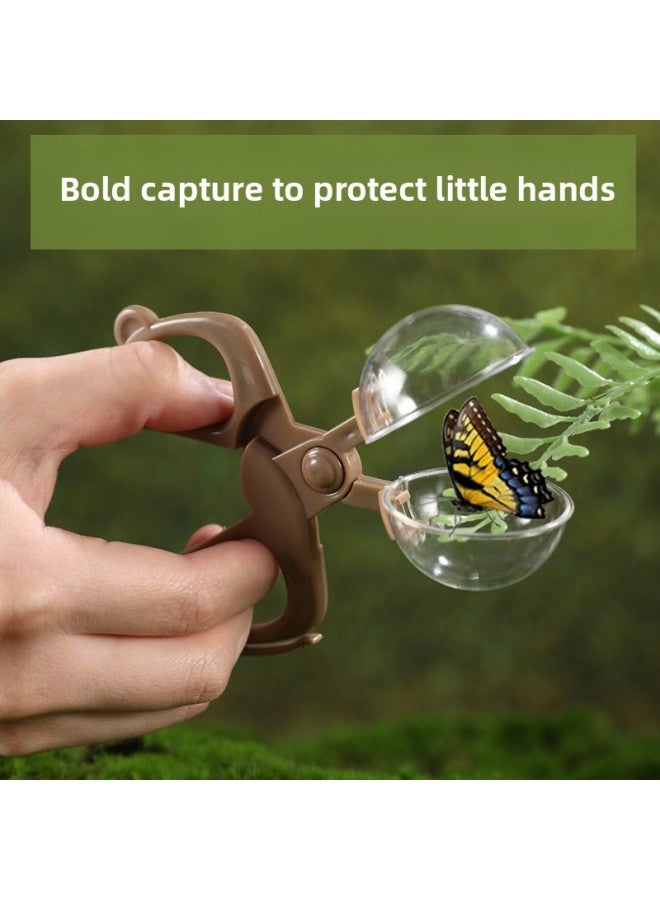 Outdoor Exploration Magnifier Children Insect Collector Collection Box Capture Tool erfly Net Cage Insect Observation Box-Specifications:Metal Mesh Bag Coffee Color 【retractable】  - Image 3