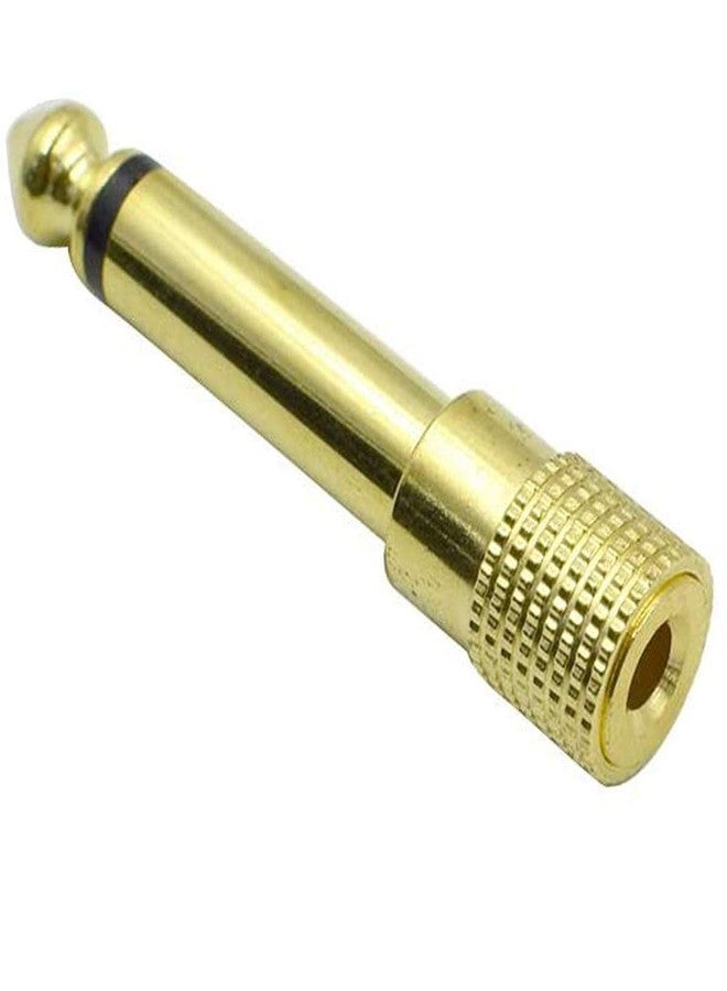 JING 1/4'' to 3.5mm Mono Adapter, 6.35mm (1/4'') TS Male Plug to 3.5mm (1/8'') Stereo Female Audio Adaptor Audio Connector Golden - (4 Pcs) - Image 3