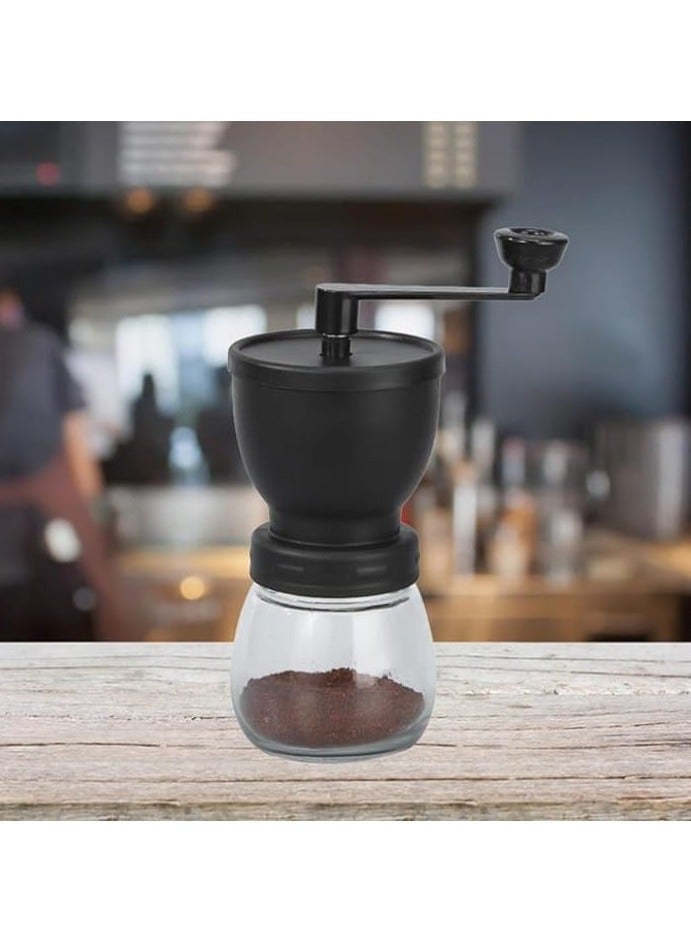 Hand Coffee Grinder, Handheld Adjustable Coarseness Ceramic Mill Grinder for Bean Spices with Transparent Storage Jar for Office, Cafe, Kitchen, Picnic, Holiday Gifts, Black  - Image 2