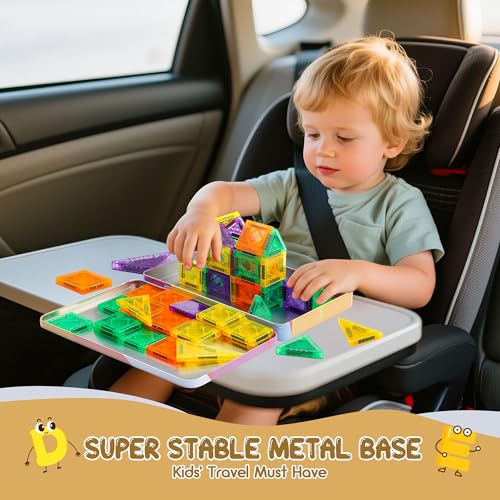 Windidi 47PCS Magnetic Tiles Travel Toys Mini Magnetic Letters Building Blocks With ABC Alphabet Iron Case for Kids Ages 13 35 48 Toddler Boys Girls STEM Educational Toys for Outdoor Airplane Car - Image 5