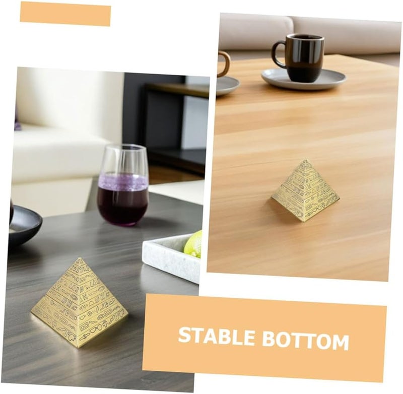 Windproof Metal Pyramid Ashtray with Antiscatter Lid Vintage Decorative Tray for Home Office Patio - Image 4