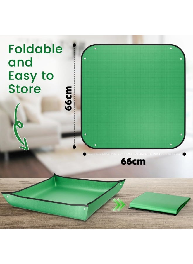 Repotting Mat for Indoor Plant Transplanting and Mess Control, 66 cm x 66 cm Waterproof Potting Succulent Tray Portable Gardening Mat Gift for Plant Lovers - Image 2
