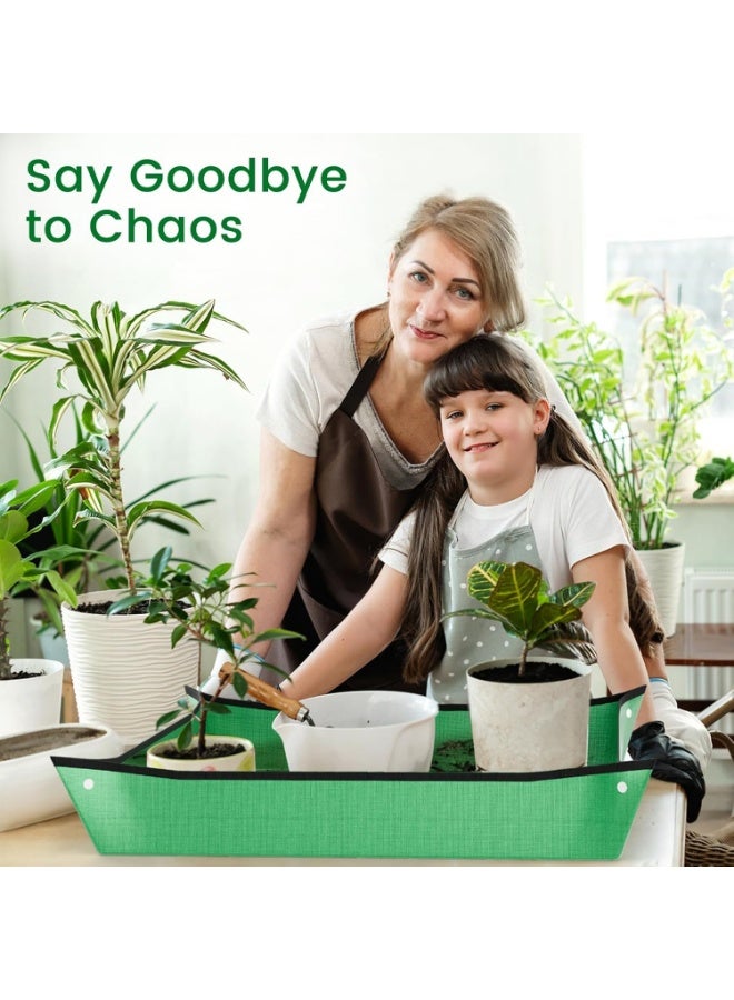 Repotting Mat for Indoor Plant Transplanting and Mess Control, 66 cm x 66 cm Waterproof Potting Succulent Tray Portable Gardening Mat Gift for Plant Lovers - Image 4