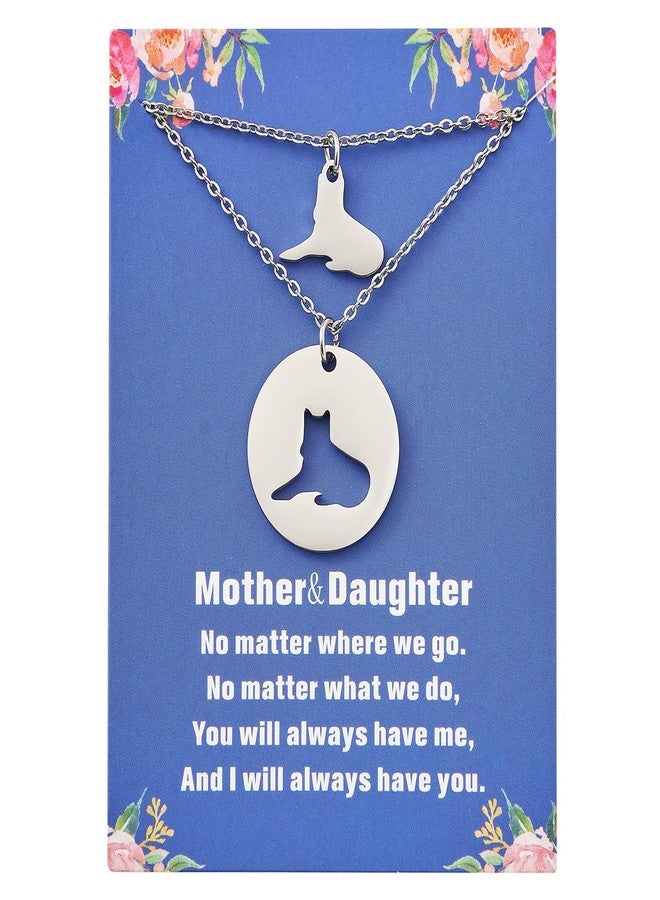 CHENVA Mother Daughter Necklace Set of 2 Elephant/Bear/Duck/Wolf/Dinosaur Matching Necklaces Mother Daughter Gifts Mommy and Me Jewelry (Wolf Necklace Set) - Image 1