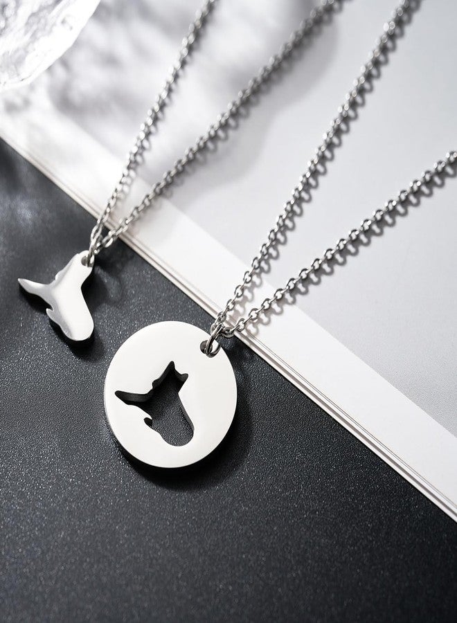 CHENVA Mother Daughter Necklace Set of 2 Elephant/Bear/Duck/Wolf/Dinosaur Matching Necklaces Mother Daughter Gifts Mommy and Me Jewelry (Wolf Necklace Set) - Image 2