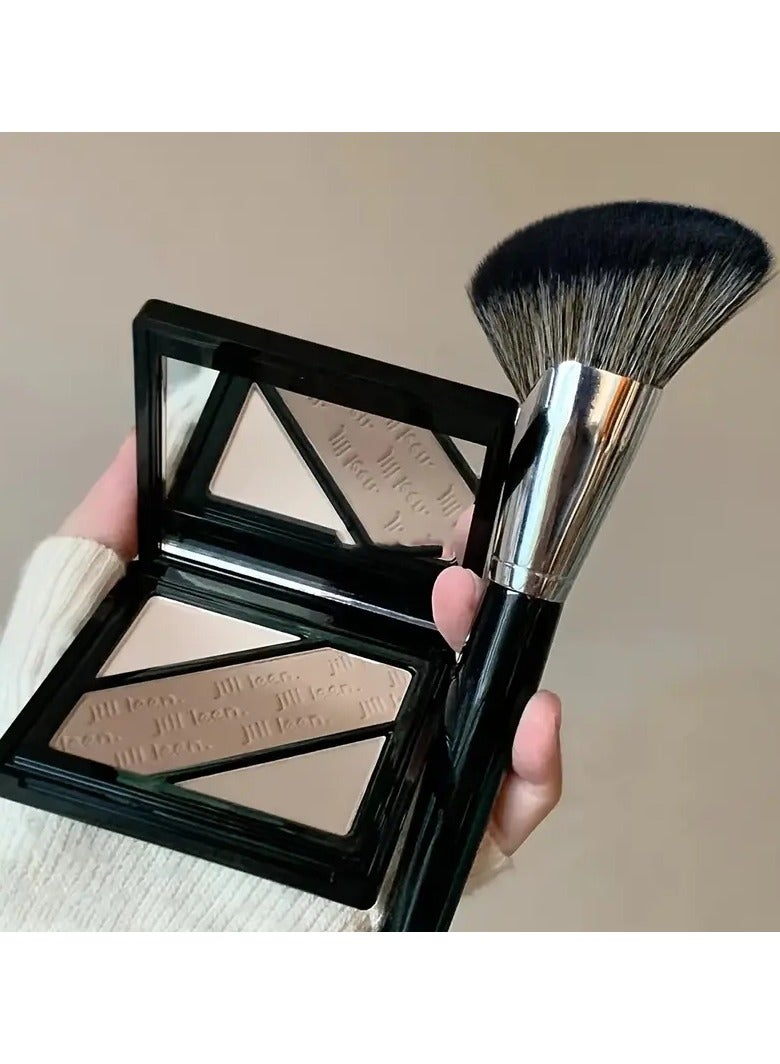 ORiTi Face Contour Makeup Brushes Fan Shaped Professional Powder Blush Highlighter Bronzer V Face Silhouette Cosmetic Brush Tool - Image 2