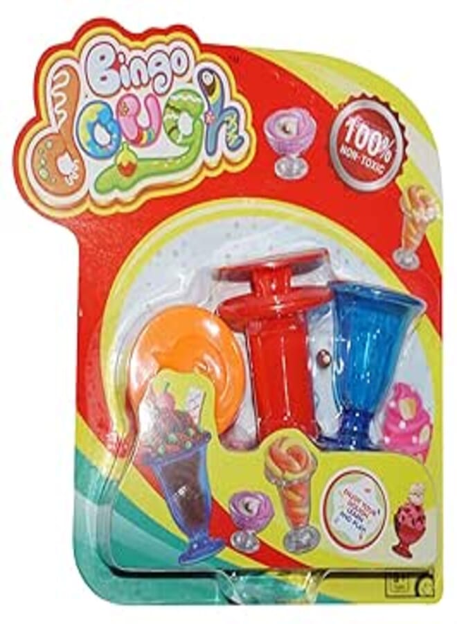 Bingo Dough Blister Card Toy - Ice Cream Sunday, Multi Color