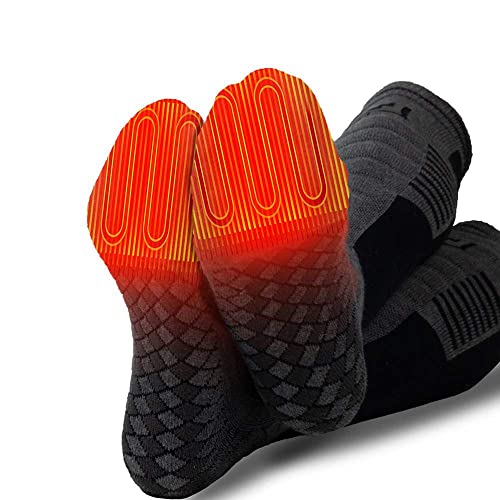 Mobile Warming Heated Socks,Tri-blend Construction,Grey/Black,Men4-10/Women6-11 - Image 3