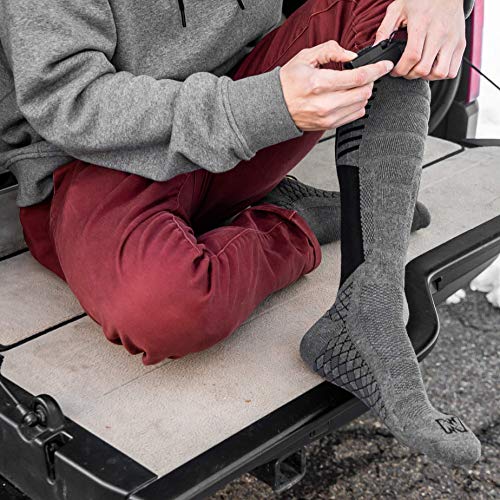 Mobile Warming Heated Socks,Tri-blend Construction,Grey/Black,Men4-10/Women6-11 - Image 4