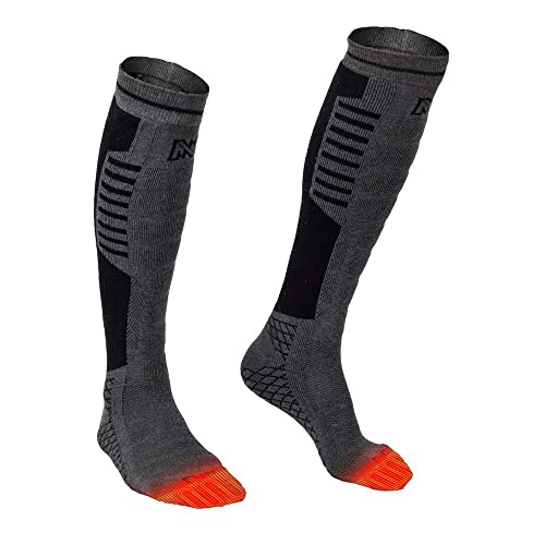 Mobile Warming Heated Socks,Tri-blend Construction,Grey/Black,Men4-10/Women6-11 - Image 1