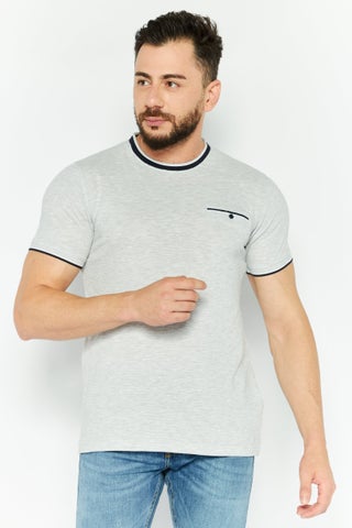 Men Crew Neck Short Sleeves Textured T-Shirt, Grey - pzsku/Z3EF82019DACAF6A21483Z/45/1746222385/560878e3-469a-4505-a5ea-78bfa48634d0