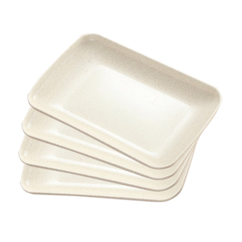 8 pcs Dishes Household Dinner Plate Food Plate Microwave Oven Available Home Kitchen Utensils (Beige) - Image 2
