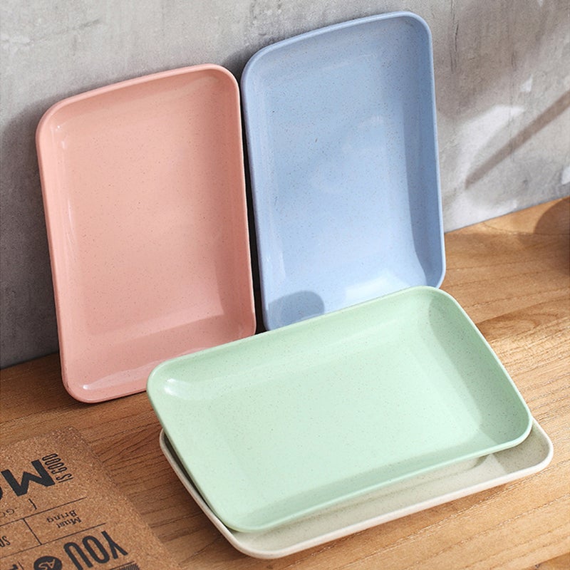 8 pcs Dishes Household Dinner Plate Food Plate Microwave Oven Available Home Kitchen Utensils (Beige) - Image 5