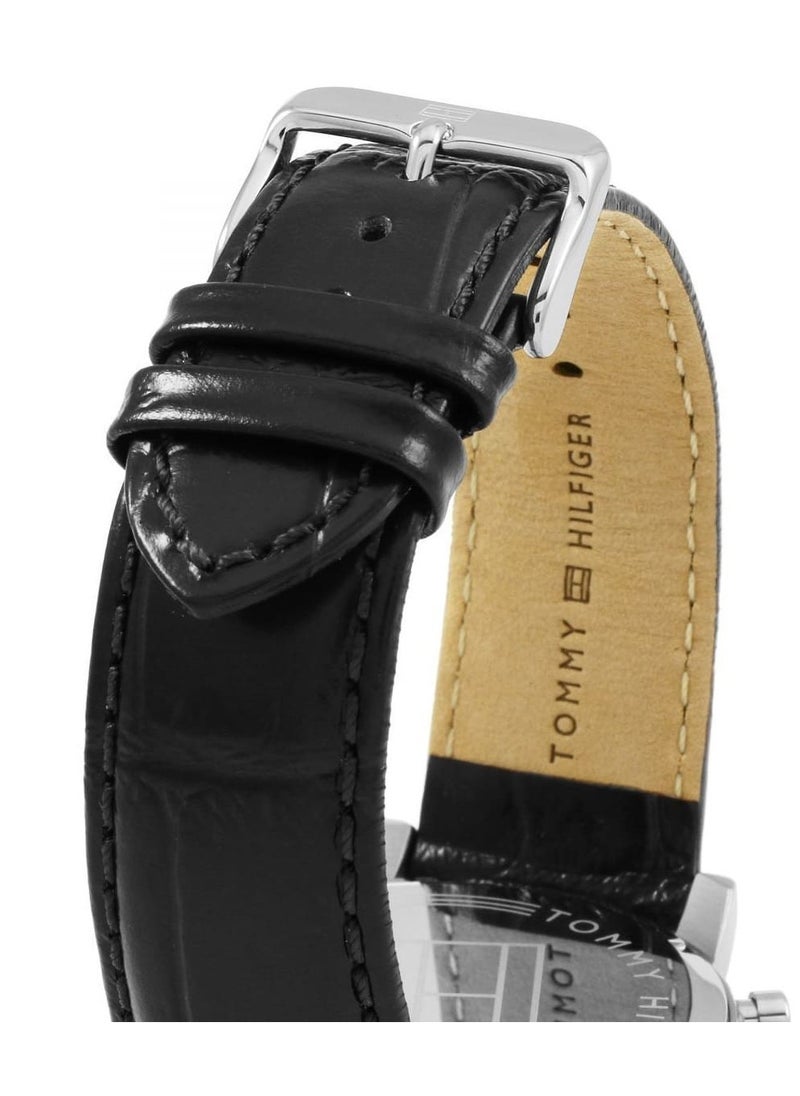 TOMMY HILFIGER - Tommy Hilfiger Watch for Men, Quartz Movement, Analog Display, Black Leather Strap-1791401 - Image 1
