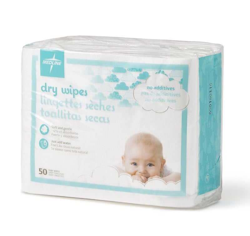 Medline Ultrasoft Disposable Dry Cleansing Cloths FragranceFree 10 x 13 inches 50 per Bag One Bag - Image 3